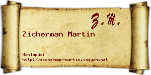 Zicherman Martin névjegykártya